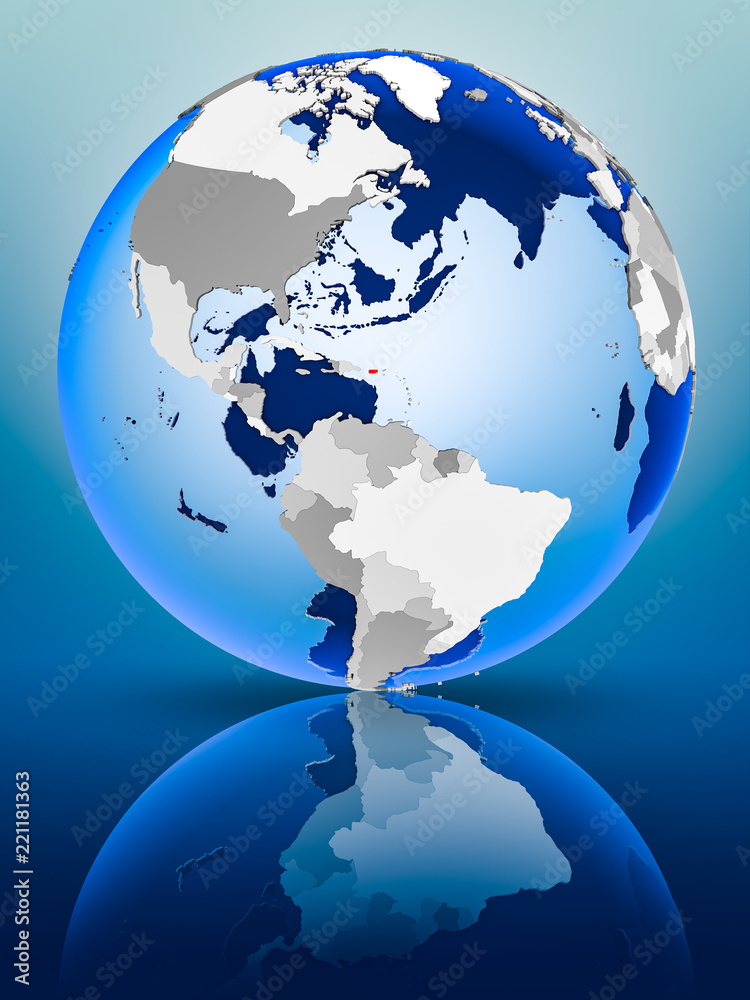 Obraz premium Puerto Rico on globe