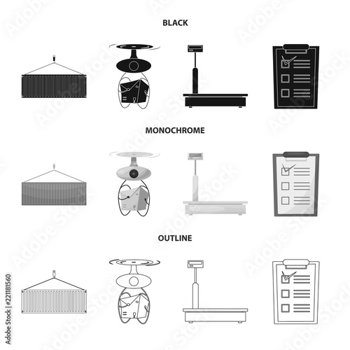 Vector design of goods and cargo symbol. Collection of goods and warehouse vector icon for stock.