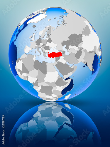 Turkey on globe
