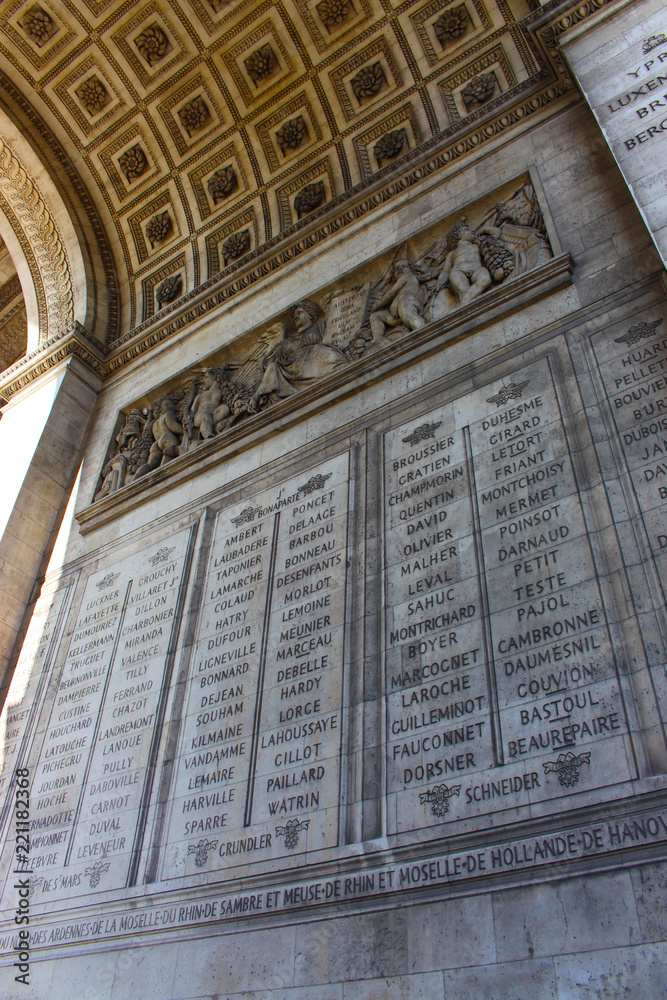 Detail of the Arc de Triomphe in Paris