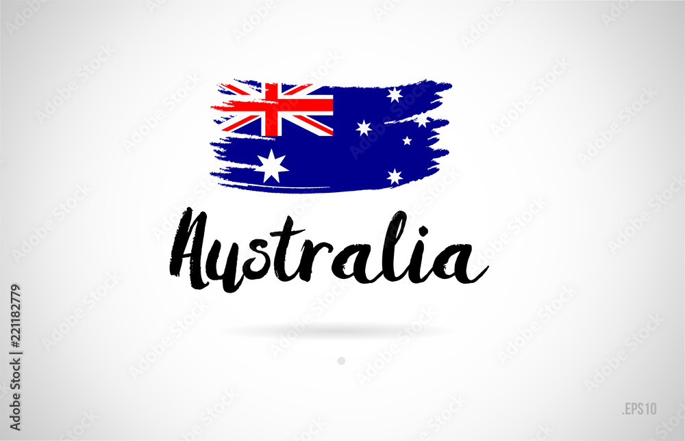 australia country flag concept with grunge design icon logo