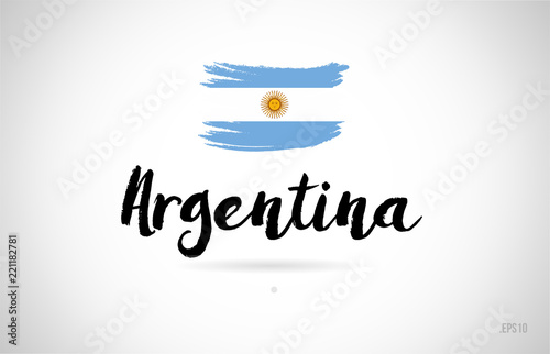 argentina country flag concept with grunge design icon logo photo