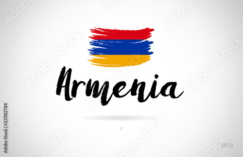 armenia country flag concept with grunge design icon logo
