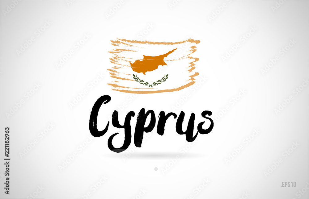 cyprus country flag concept with grunge design icon logo