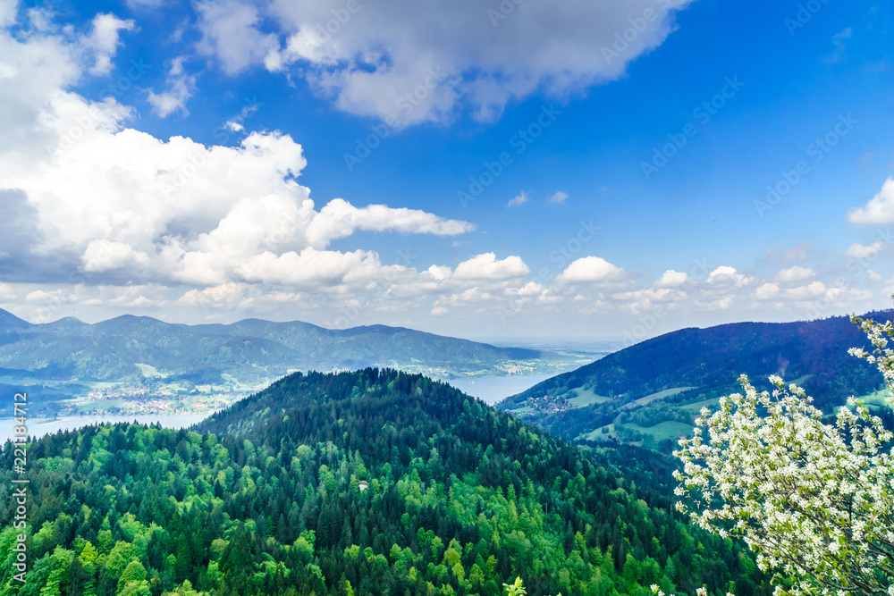Panoramic view on lake Tegernsee in Bavaria - Germany Panoramic view on lake Tegernsee in Bavaria - Germany