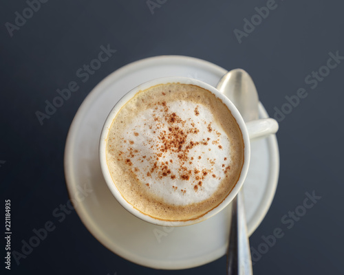 Coffee latte on black background