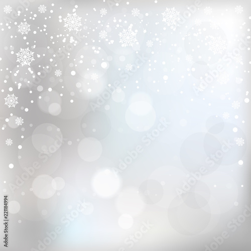Falling snowflakes winter background. Snawfall. Vector illustration.