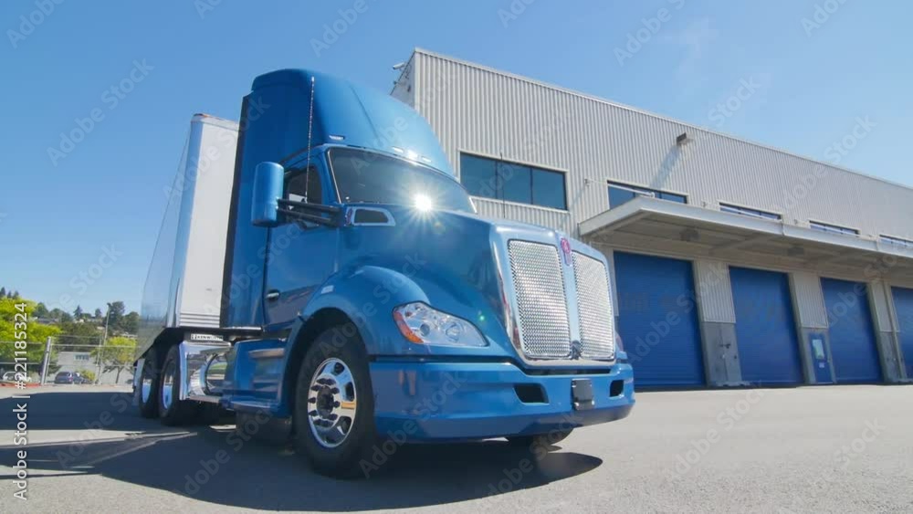 Semi Truck Arriving at Warehouse