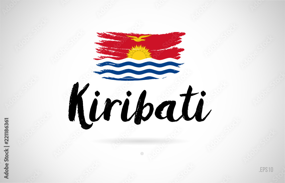 kiribati country flag concept with grunge design icon logo
