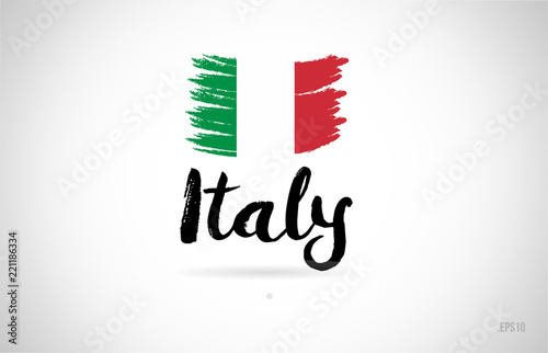 italy country flag concept with grunge design icon logo