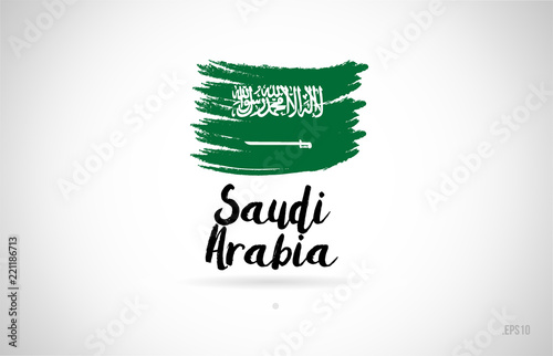 saudi arabia country flag concept with grunge design