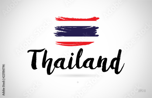 thailand country flag concept with grunge design icon logo