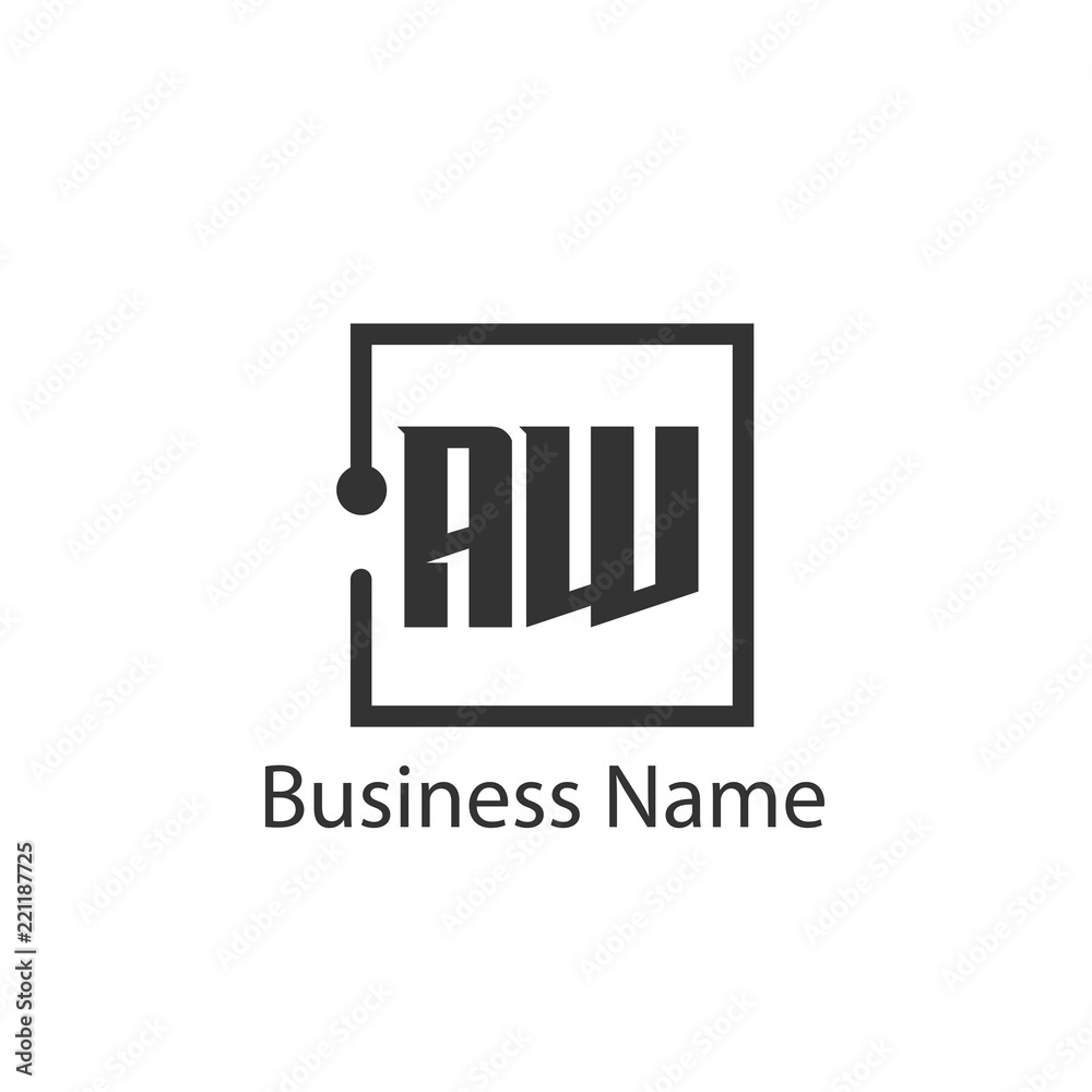 Initial Letter AW Logo Template Design Initial Letter AW Logo Template Design