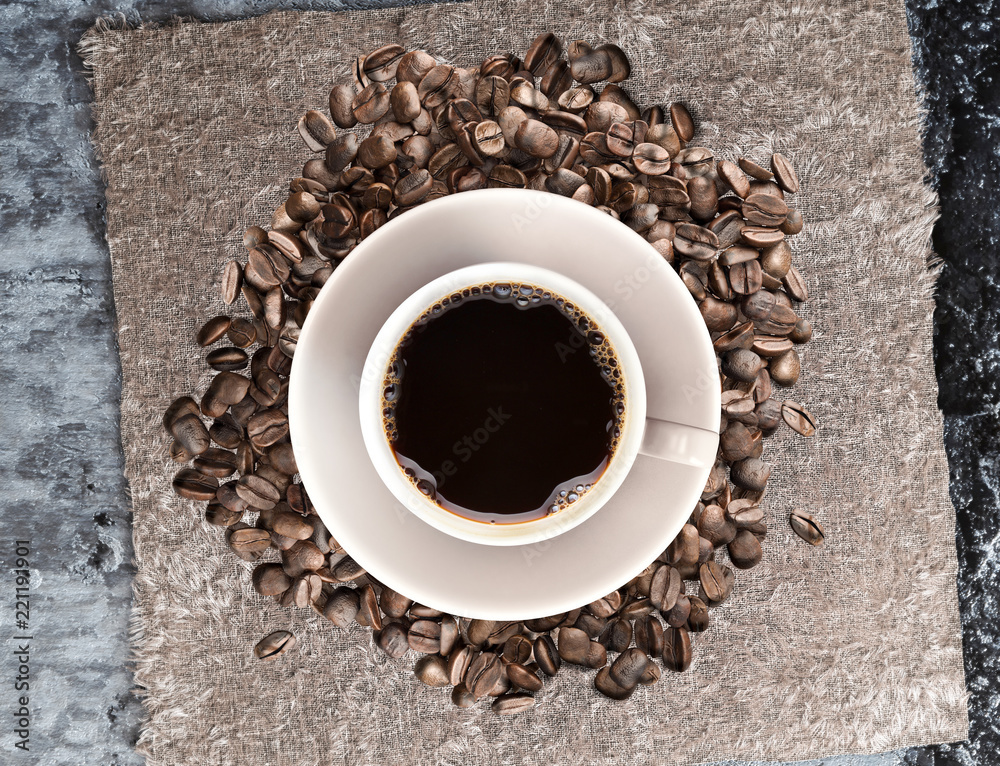 Kaffe, Tasse, Kaffeebohnen, Kaffeepause Kaffe, Tasse, Kaffeebohnen, Kaffeepause
