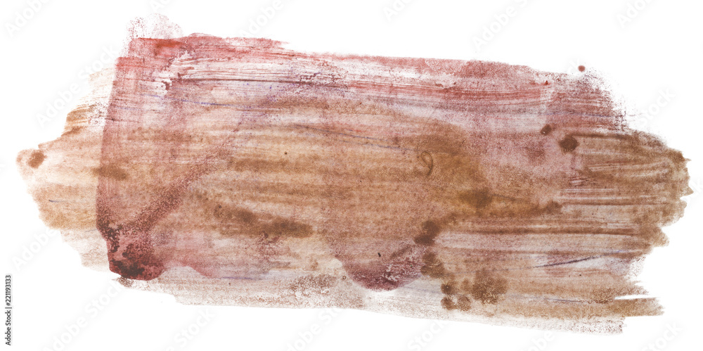 Fototapeta premium brown watercolor stain, with a paint texture with transparent stains