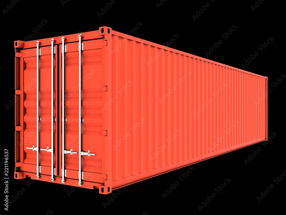 Red Shipping Container isolated Red Shipping Container isolated