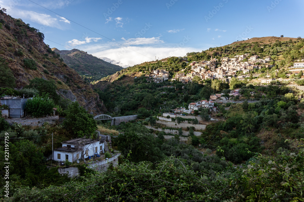 Mongiuffi - small village in mountain near the city Taormina (Sicily, Italy) 