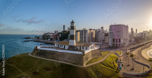 Aerial View of Farol da Barra in Salvador, Bahia, Brazil