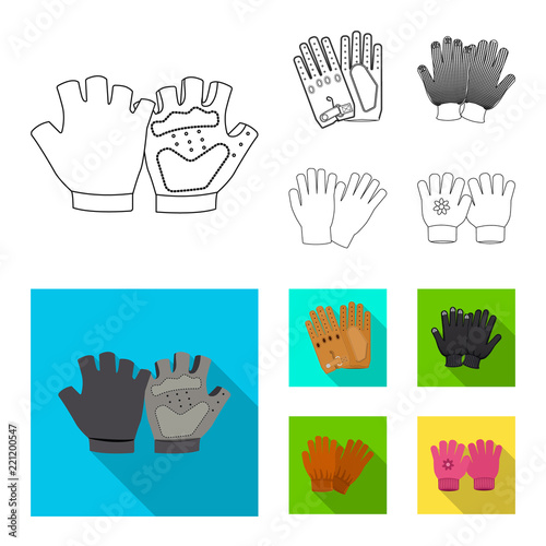 Vector illustration of glove and winter icon. Set of glove and equipment vector icon for stock. © Svitlana