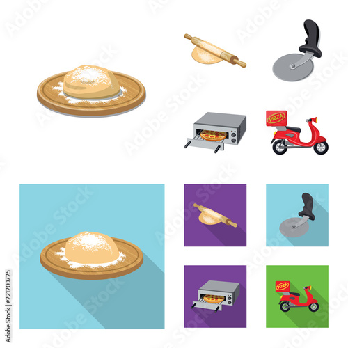 Vector design of pizza and food sign. Collection of pizza and italy vector icon for stock.