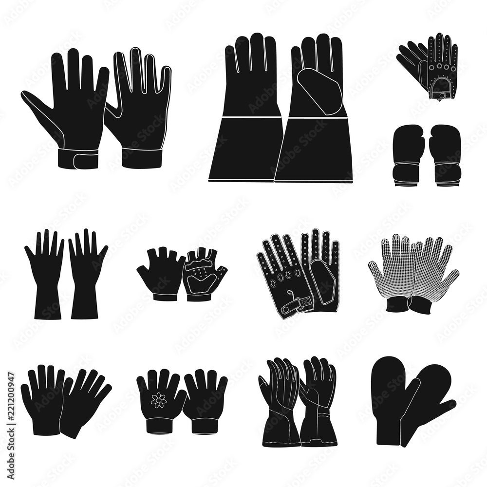Vector illustration of glove and winter symbol. Set of glove and equipment vector icon for stock. Vector illustration of glove and winter symbol. Set of glove and equipment vector icon for stock.