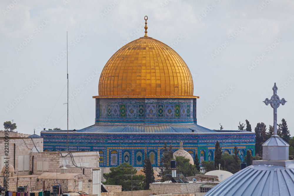 Obraz premium Dome of the Rock on Temple Mount of Old City, Jerusalem