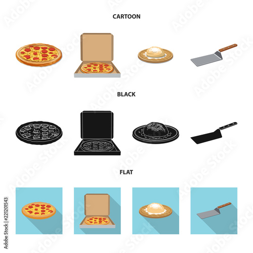 Vector illustration of pizza and food icon. Set of pizza and italy stock vector illustration.