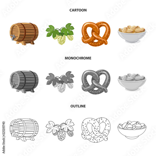 Isolated object of pub and bar symbol. Set of pub and interior stock vector illustration.