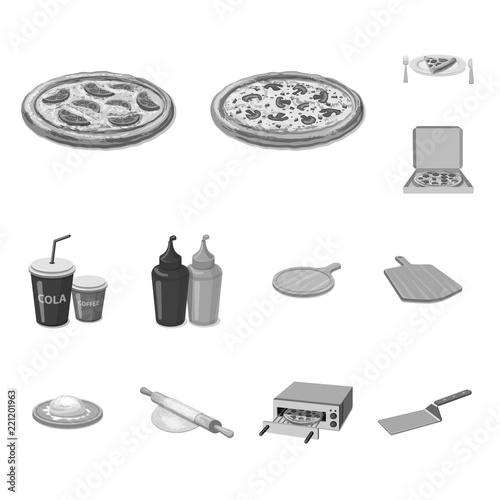 Isolated object of pizza and food symbol. Set of pizza and italy vector icon for stock.