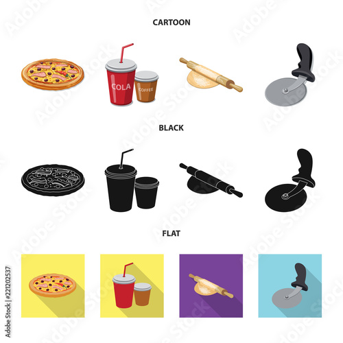 Isolated object of pizza and food sign. Set of pizza and italy vector icon for stock.