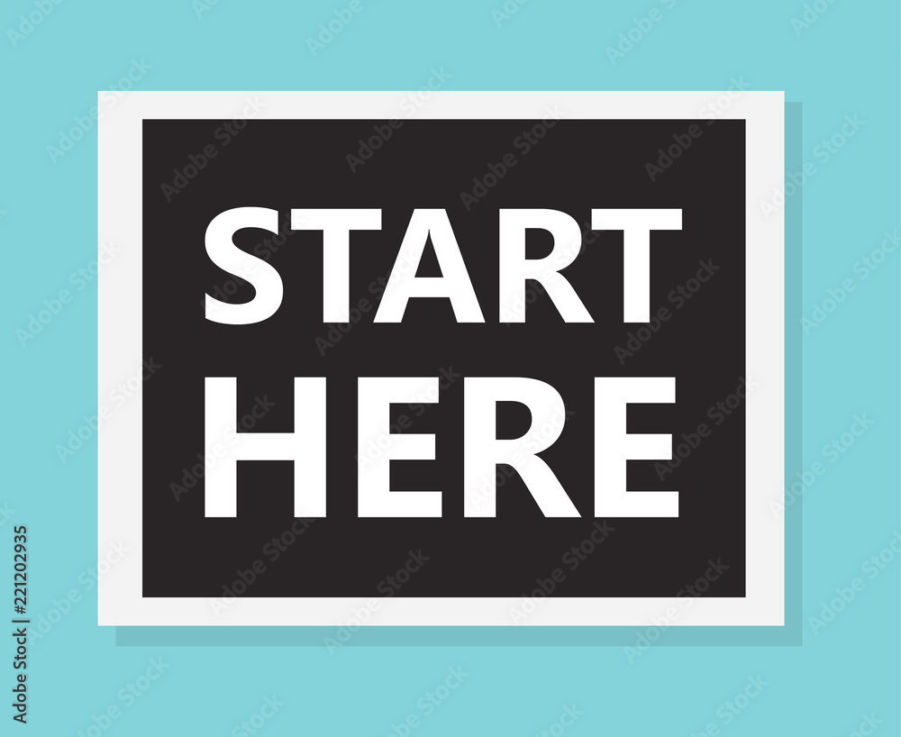 start here concept- vector illustration start here concept- vector illustration