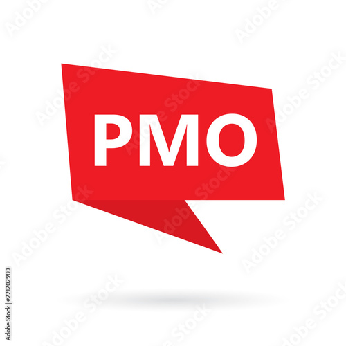 PMO (Project Management Office) acronym on a speach bubble- vector illustration