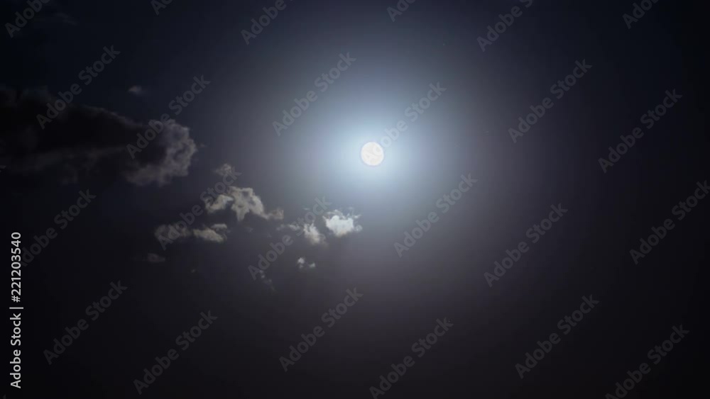 Time lapse Night Clouds with moon - 4K Time lapse Night Clouds with moon - 4K