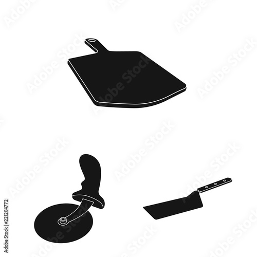 Isolated object of pizza and food symbol. Set of pizza and italy stock vector illustration.