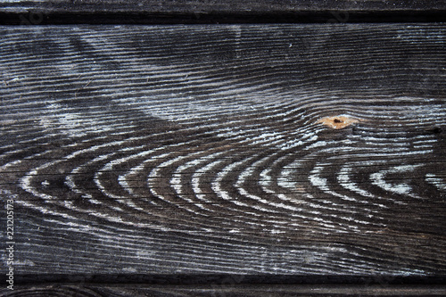 Texture of old wooden boards. A table or a wall made of wood. Contrast structure on the cut and defects in the form of knots.