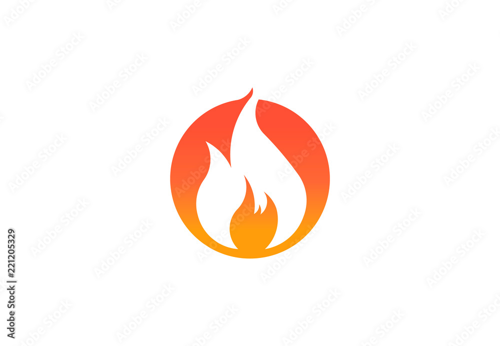 Fire flame with negative space. Vector Logo Symbol Fire flame with negative space. Vector Logo Symbol