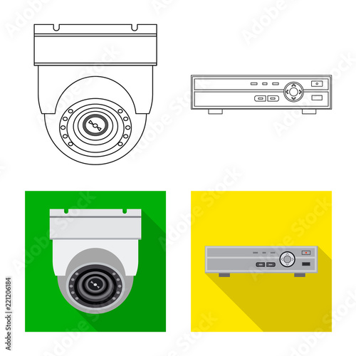 Vector illustration of office and house logo. Collection of office and system stock symbol for web.