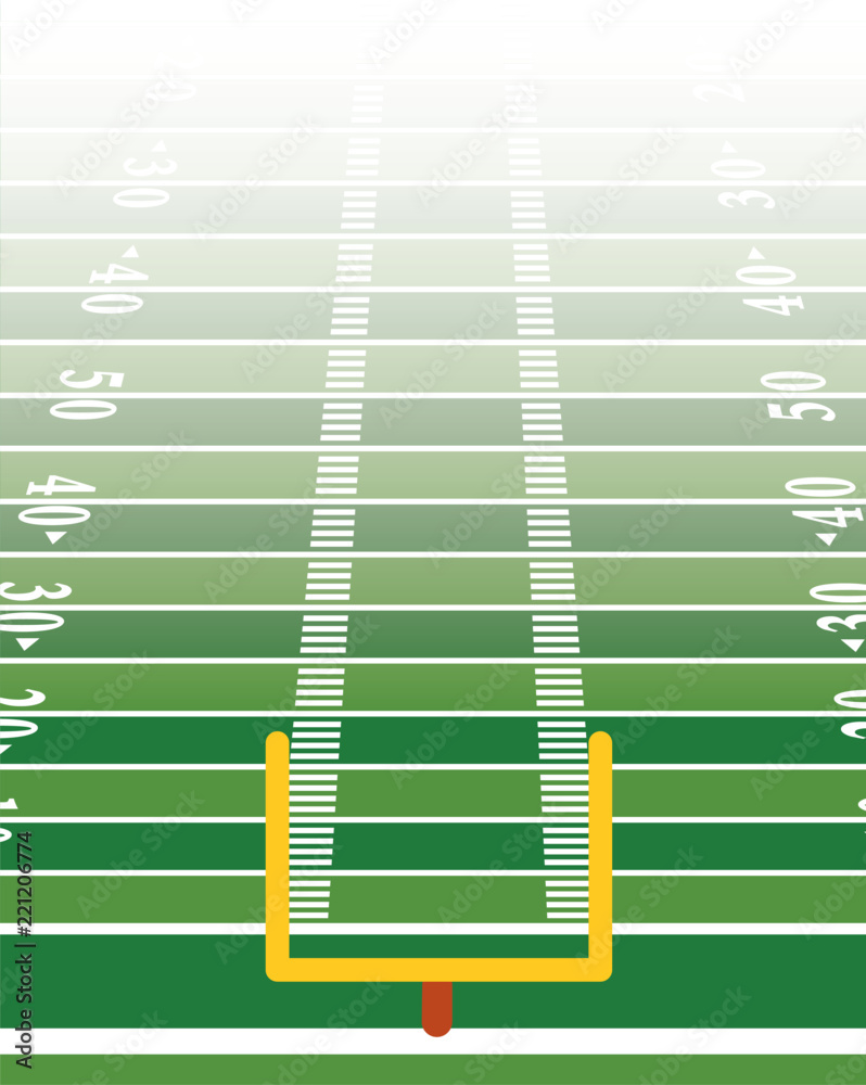 American Football Field Vertical Background Illustration Stock Vector