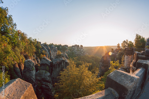 Obraz na płótnie Sunrise at Bastei w salonie