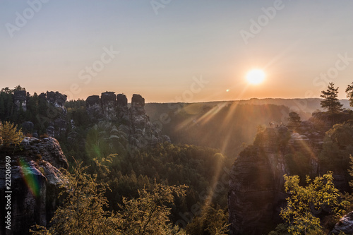 Obraz na płótnie Sunrise at Bastei w salonie