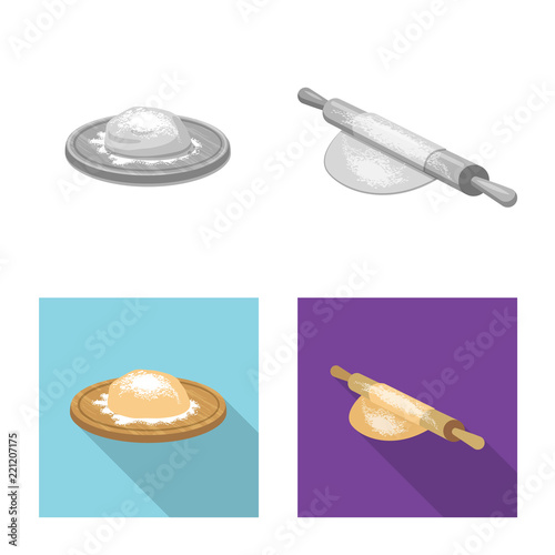 Vector design of pizza and food icon. Collection of pizza and italy stock vector illustration.
