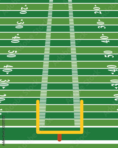 American Football Field Vertical Background Illustration
