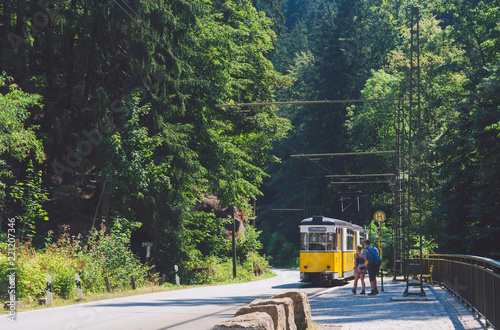 Obraz na płótnie Tram in Saxon Switzerland w salonie
