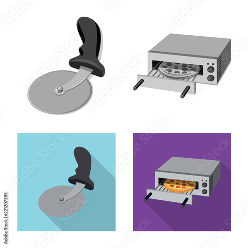 Isolated object of pizza and food icon. Collection of pizza and italy vector icon for stock.
