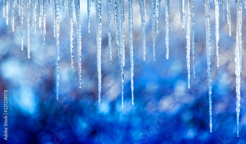 icicles hanging from the roof or pipes in winter