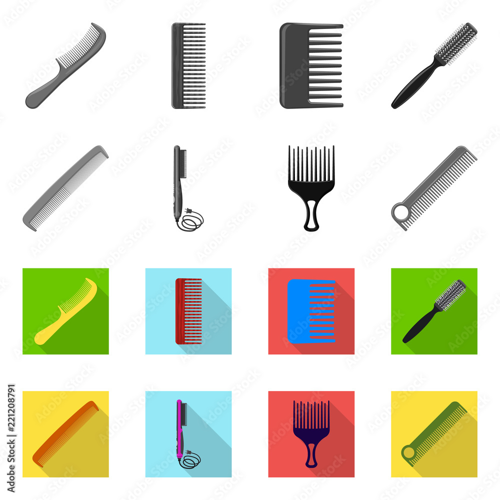 Vector design of brush and hair sign. Collection of brush and hairbrush stock symbol for web. Vector design of brush and hair sign. Collection of brush and hairbrush stock symbol for web.