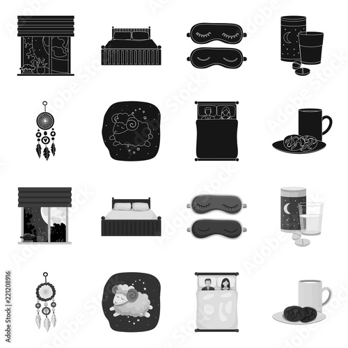 Isolated object of dreams and night logo. Set of dreams and bedroom vector icon for stock.