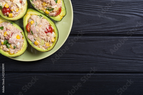 Avocado stuffed with salad