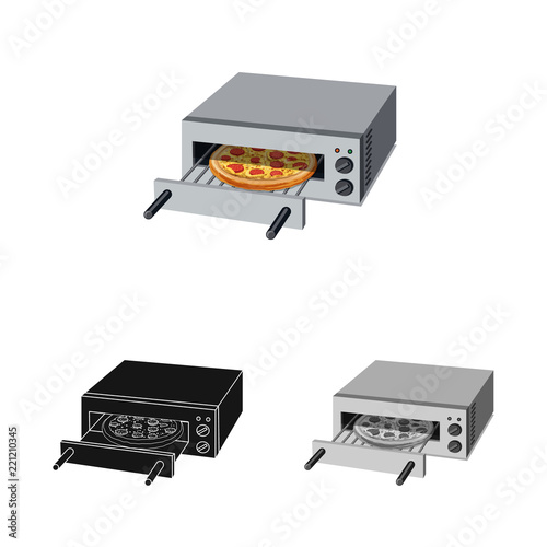 Vector illustration of pizza and food logo. Set of pizza and italy stock vector illustration.