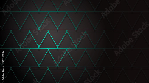 Abstract background of intersecting triangles with shadows in dark colors